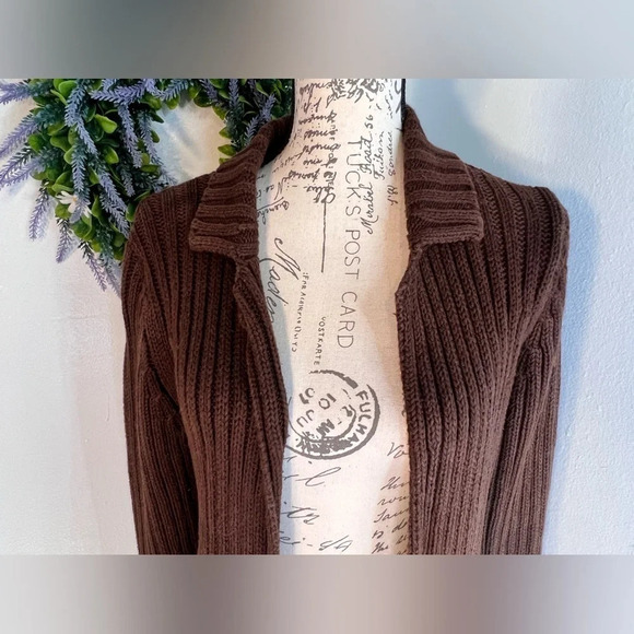 Kenji Natural, M, heavy cable knit, long sleeves, belt loop closure, cardigan - Picture 6 of 9